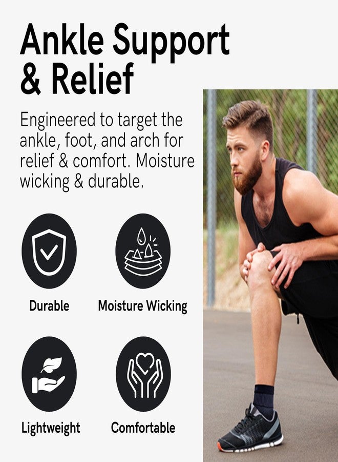 Zensah Ankle Support - Compression Ankle Brace - Great for Running, Soccer, Volleyball, Sports - Ankle Sleeve Helps Sprains, Tendonitis, Pain, Black, Large - Image 3